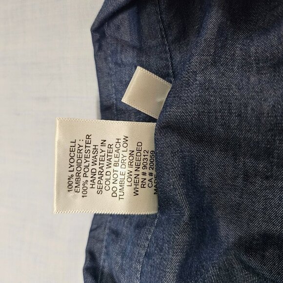 Parsley & Sage Women Embroidered Top Blouse Shirt Size `1X Blue Button Up Collar - Picture 14 of 14